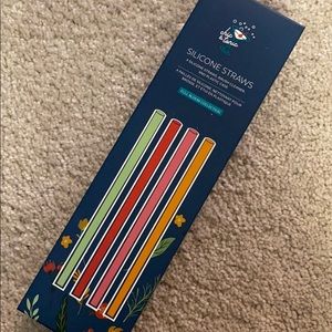 Silicon drinking straws with brush and case